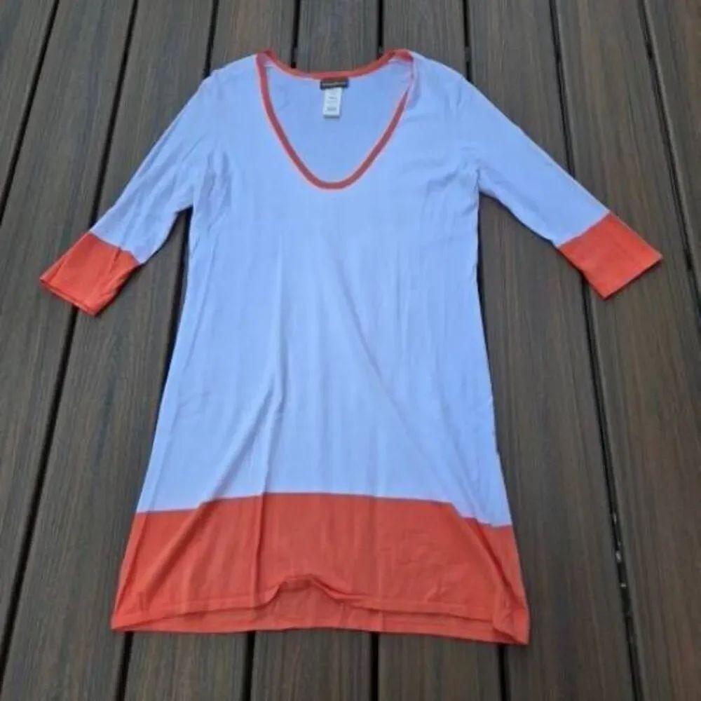 Tommy Bahama knit beach swim coverup dress white coral size large nwot